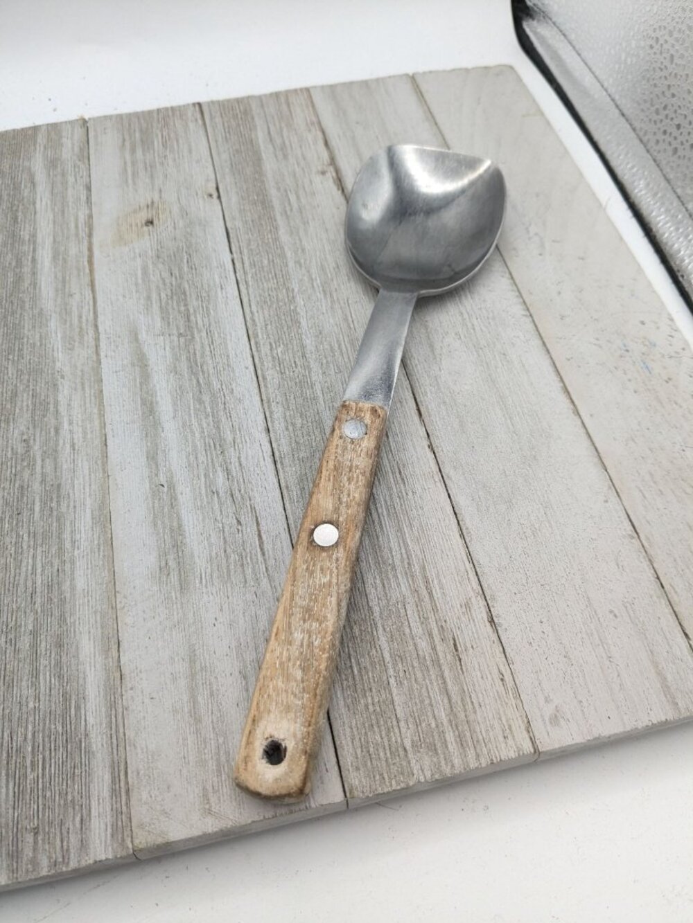 Stainless Steel Ice Cream Spade #2 Scoop Wood Handle 9 1/8"